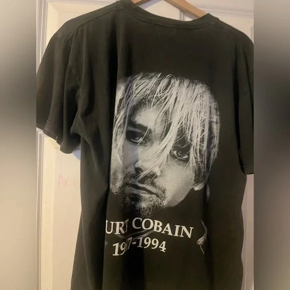 Vintage Tee T Shirt - Kurt Cobain Bootleg Band Rap Tee - L - Picture 8 of 9